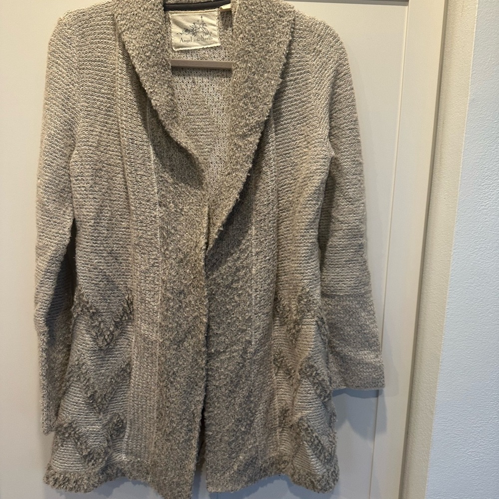 Angel Of The North Textured Knit Jacket in Gray